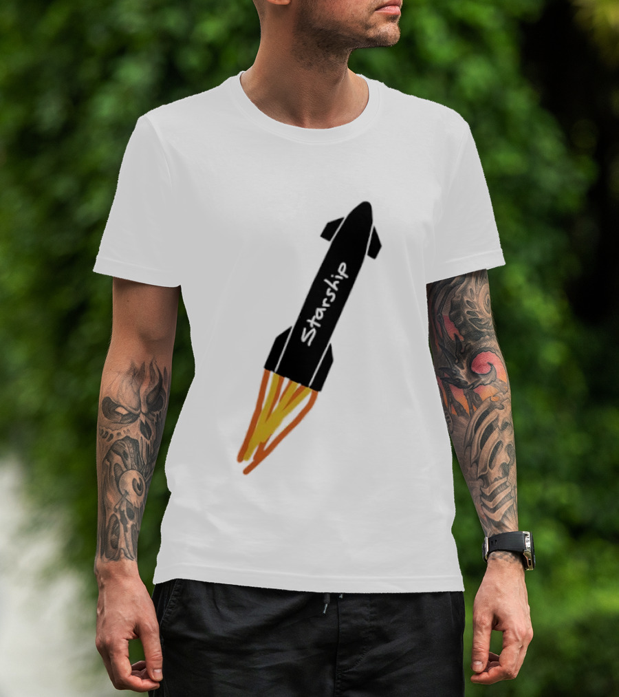 Starship Rocket SpaceX Space Exploration T-Shirt