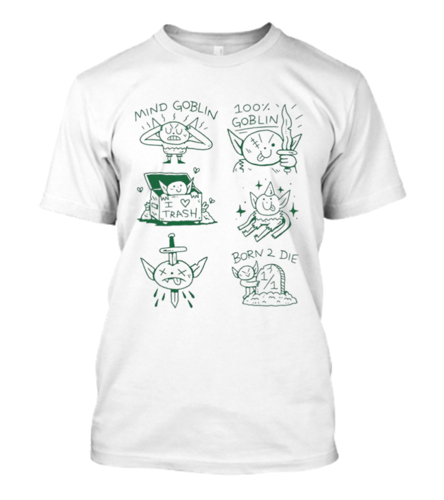 Mind Goblin 100 2004 Goblin I Love Trash Born 2 Die T-Shirt