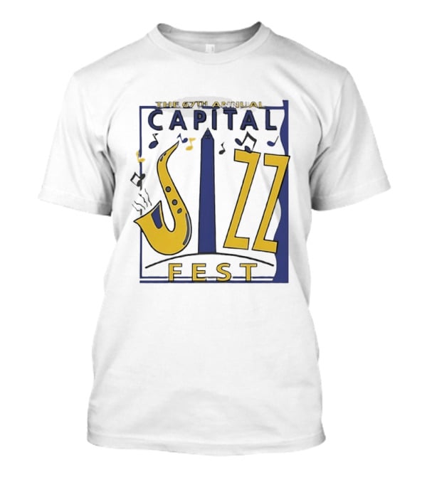 67th Annual Capital Jazz Fest Washington DC Saxophone Music Notes Monuments T-Shirt