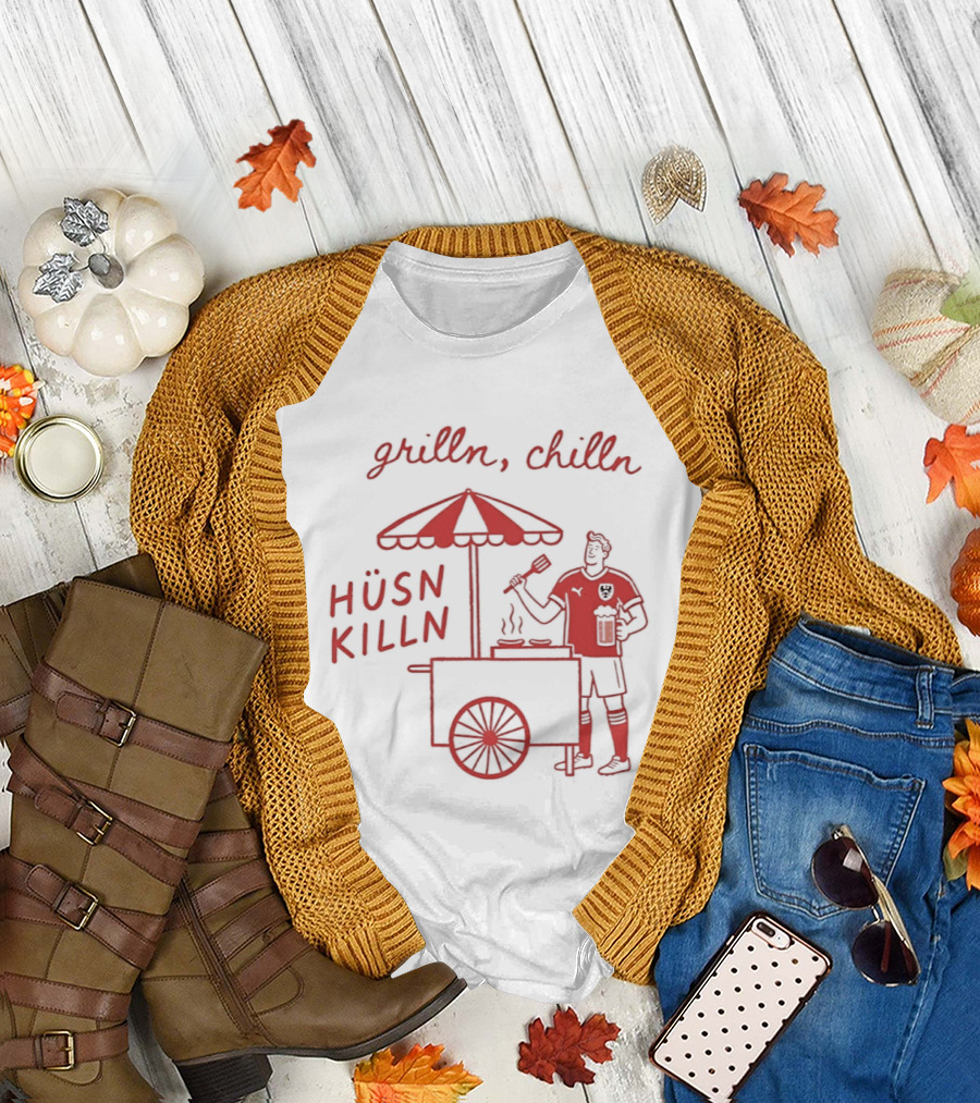Grilln Chilln Hüsn Killn Austria National Football Team Iconic BBQ T-Shirt