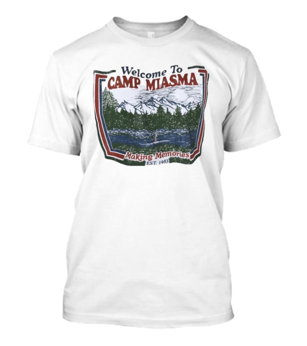 Welcome To Camp Miasma Making Memories Est 1983 Vintage Nature Scene T-Shirt