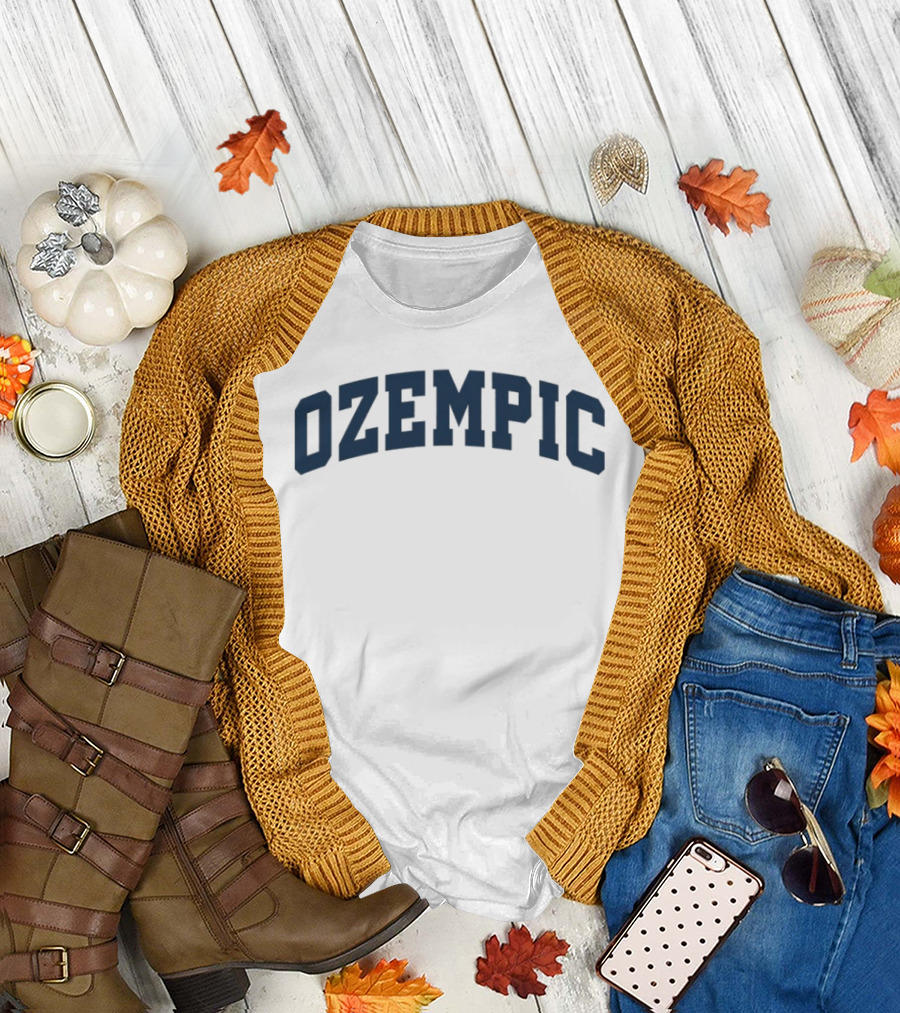 Ozempic Arch Style Classic Bold Font Navy T-Shirt