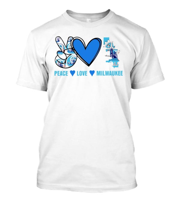 Peace Love Milwaukee Wisconsin City Pride Travel T-Shirt