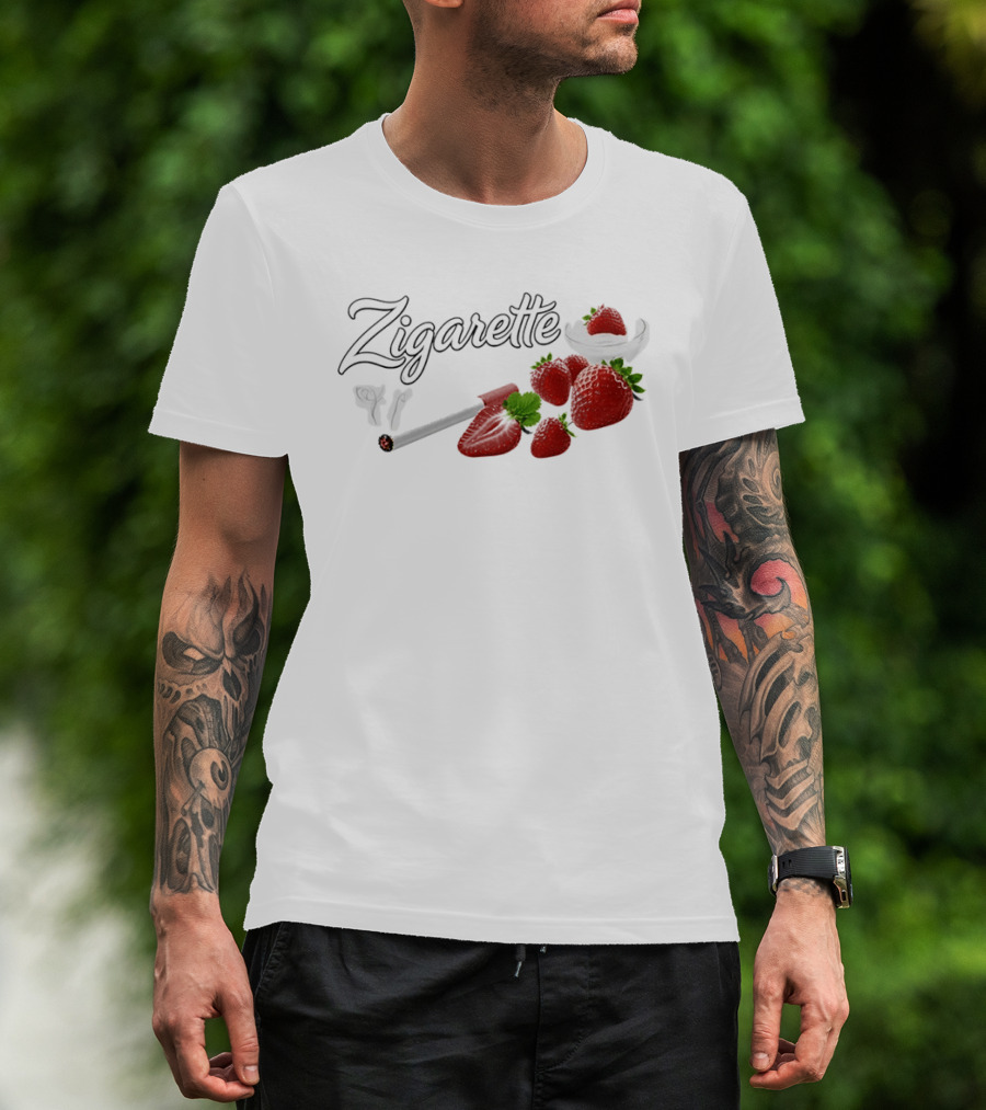 Zigarette Strawberry Cigarette Fruit Smoke Red Berries T-Shirt