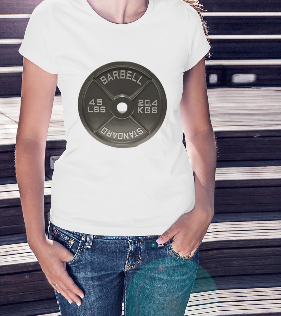 Barbell Standard 45 Lbs 20.4 Kgs Weight Plate Fitness Crossfit T-Shirt