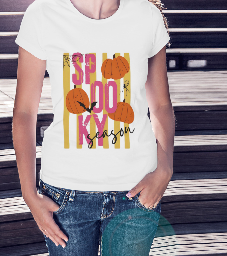Spooky Season Pumpkins Bats Spiders Halloween 2026 T-Shirt