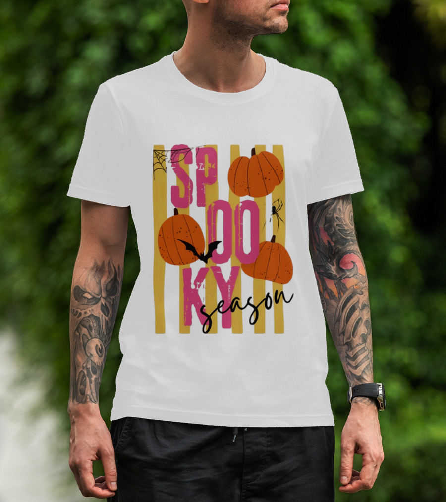 Spooky Season Pumpkins Bats Spiders Halloween 2026 T-Shirt