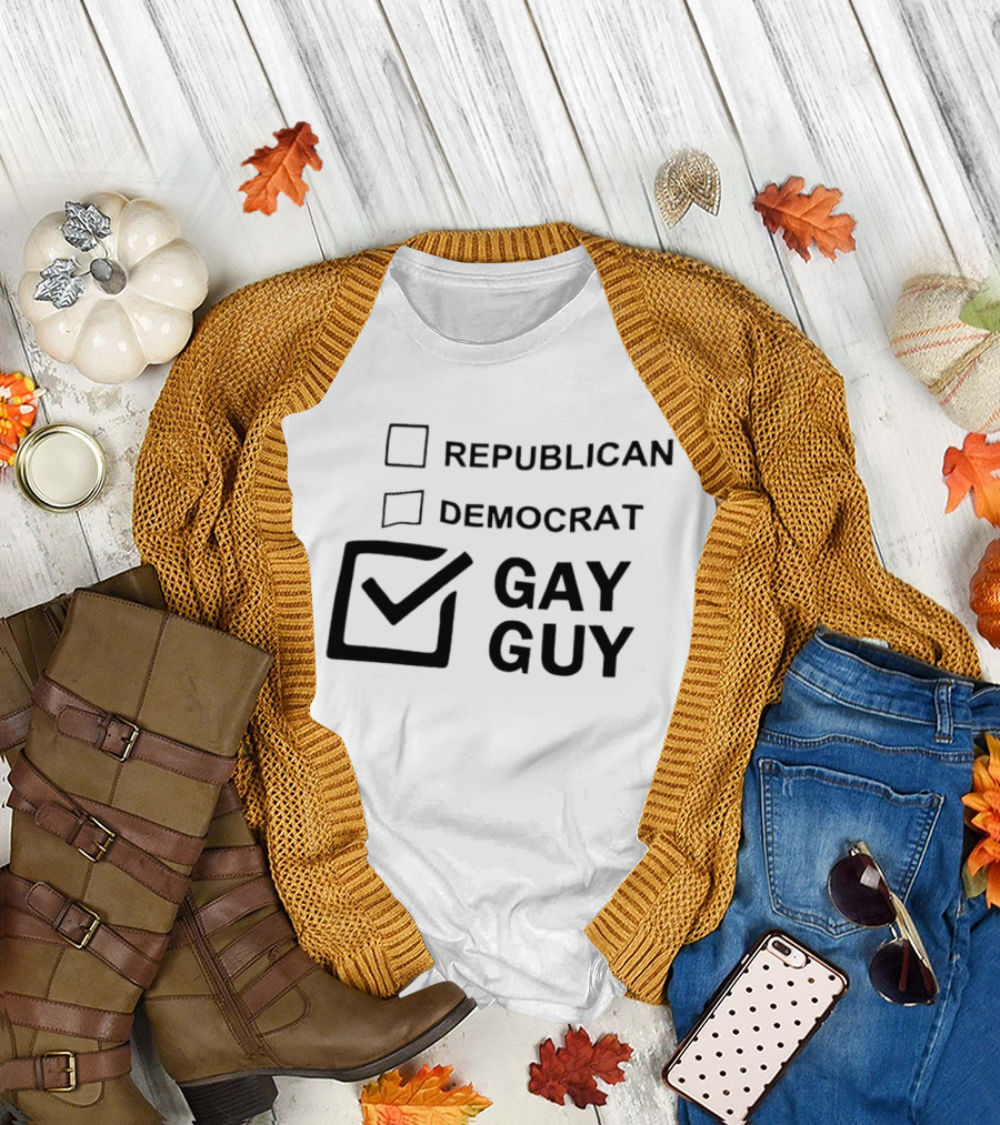 Republican Democrat Gay Guy Checkbox LGBTQ Pride T-Shirt