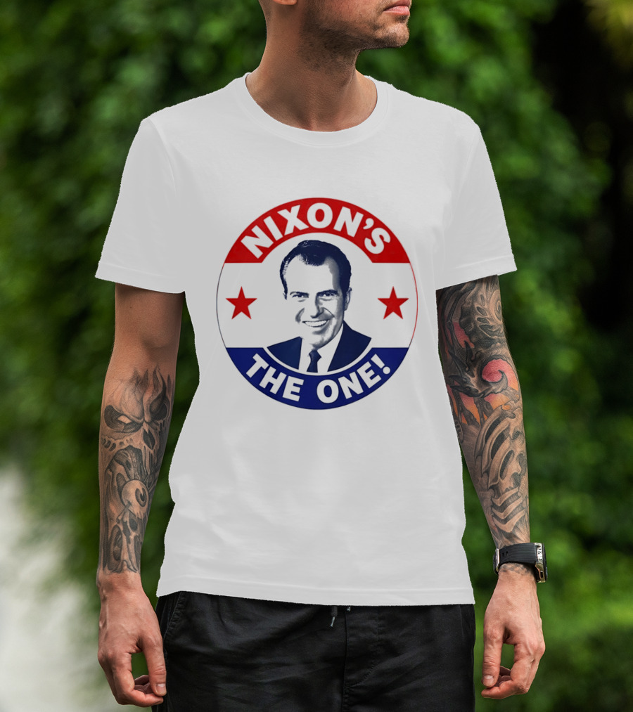 Nixon's The One Richard Nixon US President Campaign Button T-Shirt