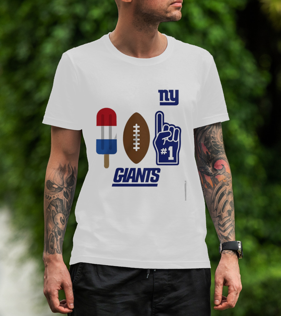 New York Giants Popsicle Football Foam Finger #1 Americana Pop 2026 Season T-Shirt
