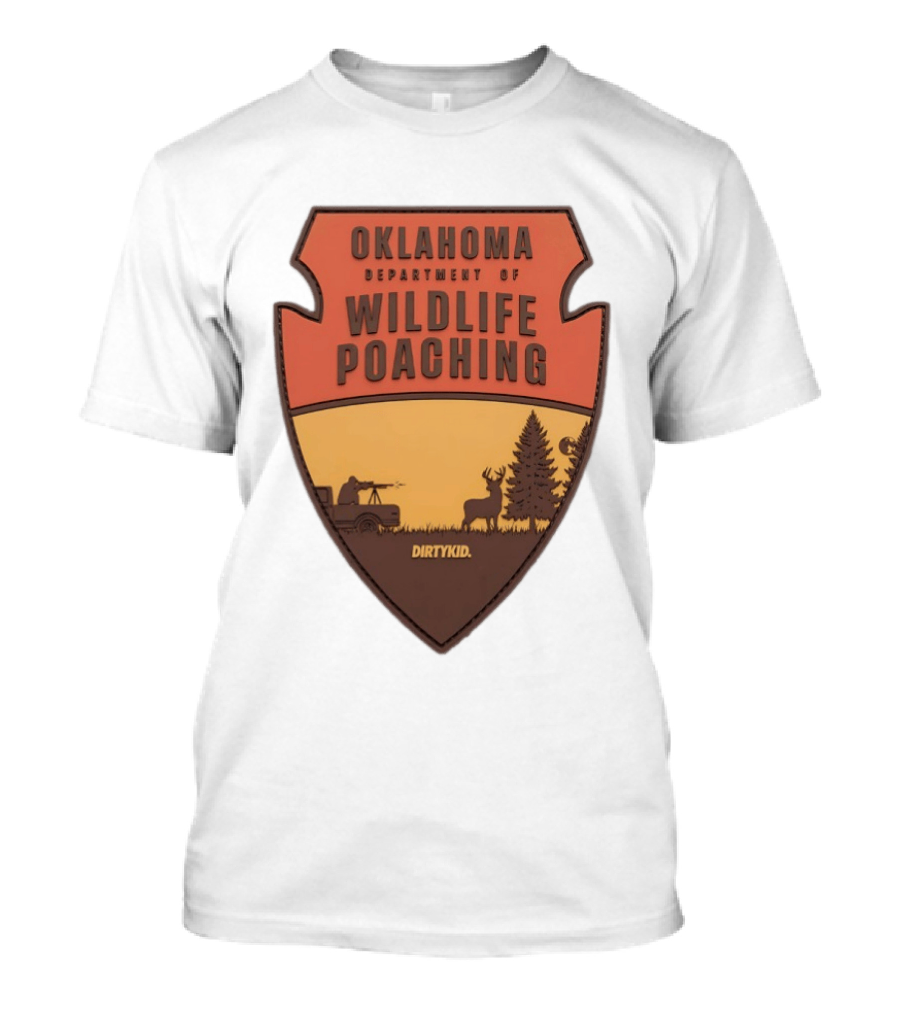 Oklahoma Wildlife Poaching Badge By DirtyKid T-Shirt