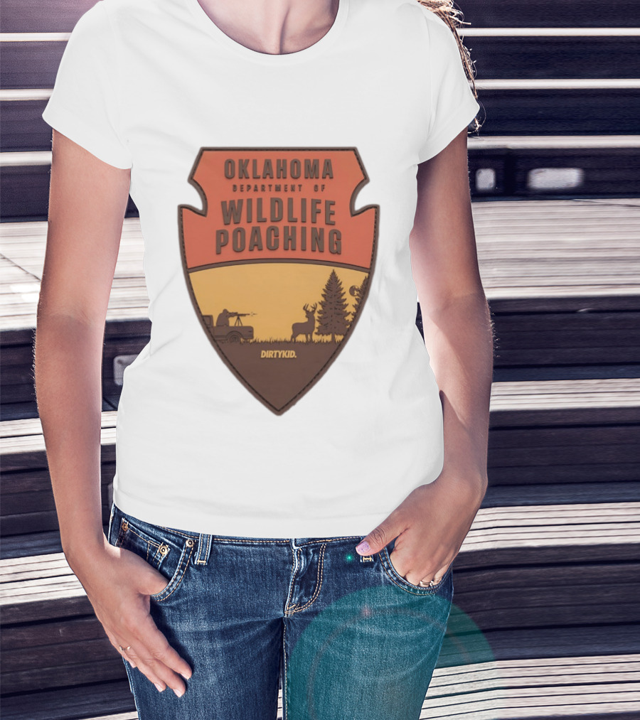 Oklahoma Wildlife Poaching Badge By DirtyKid T-Shirt
