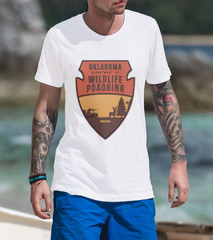 Oklahoma Wildlife Poaching Badge By DirtyKid T-Shirt