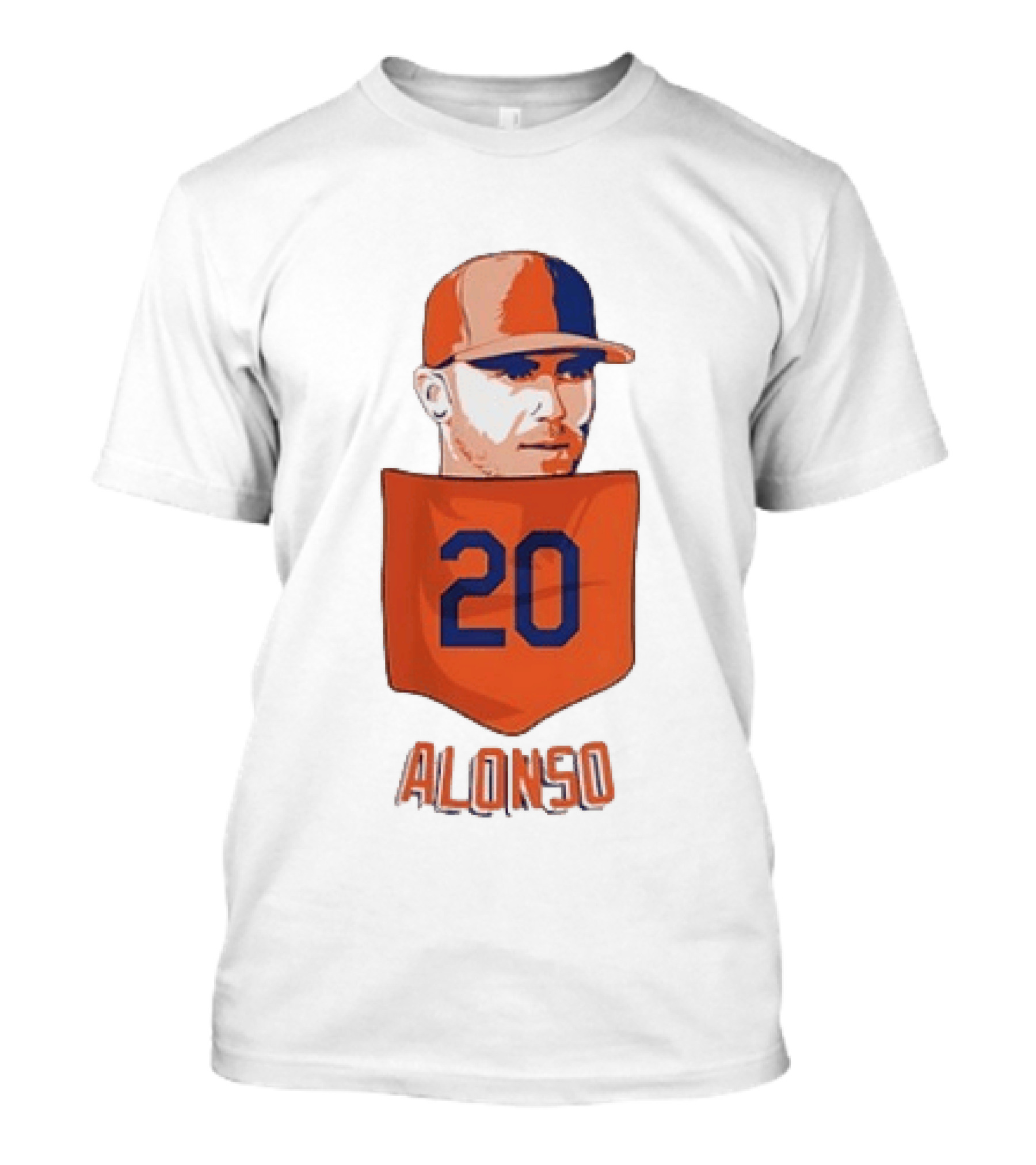 Pete Alonso 20 New York Mets MLB Baseball Pocket T-Shirt