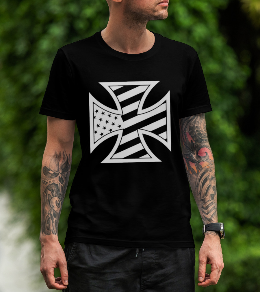 American Flag Iron Cross Stars And Stripes T-Shirt