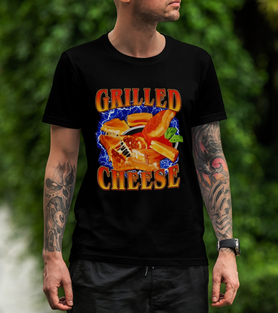 Grilled Cheese Lightning 90s Bootleg Blue T-Shirt