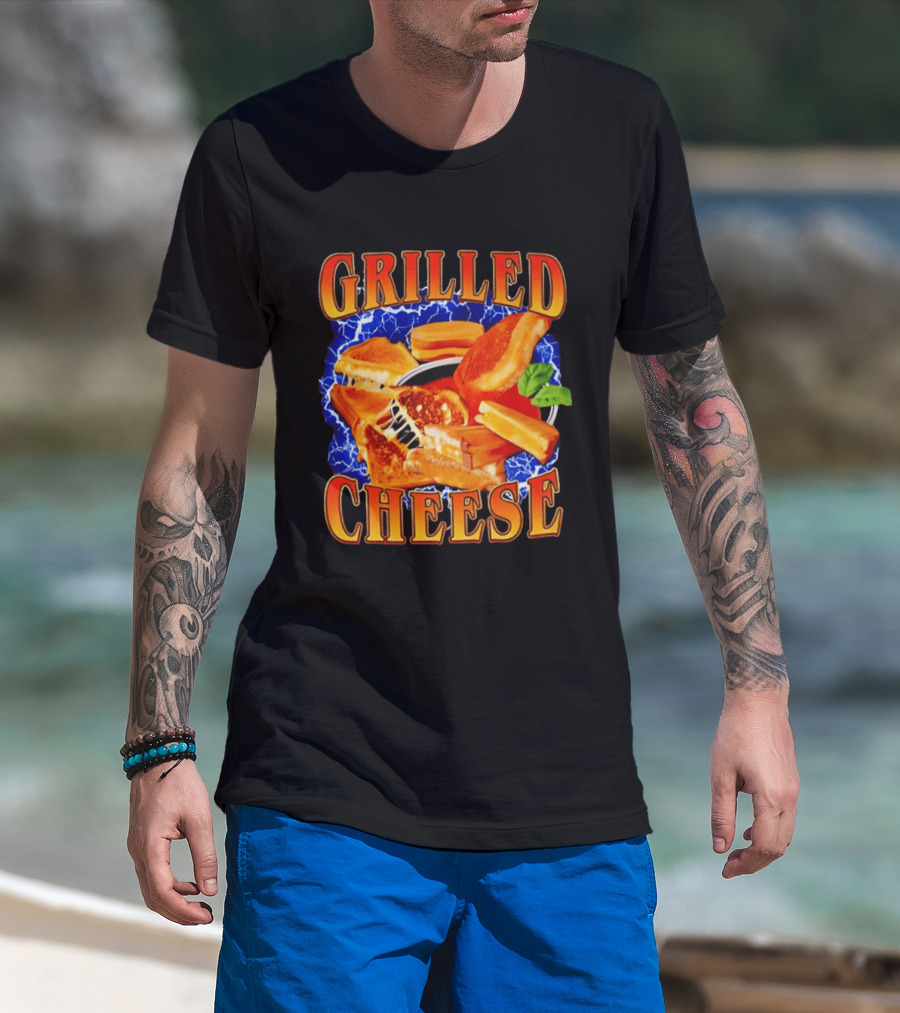 Grilled Cheese Lightning 90s Bootleg Blue T-Shirt