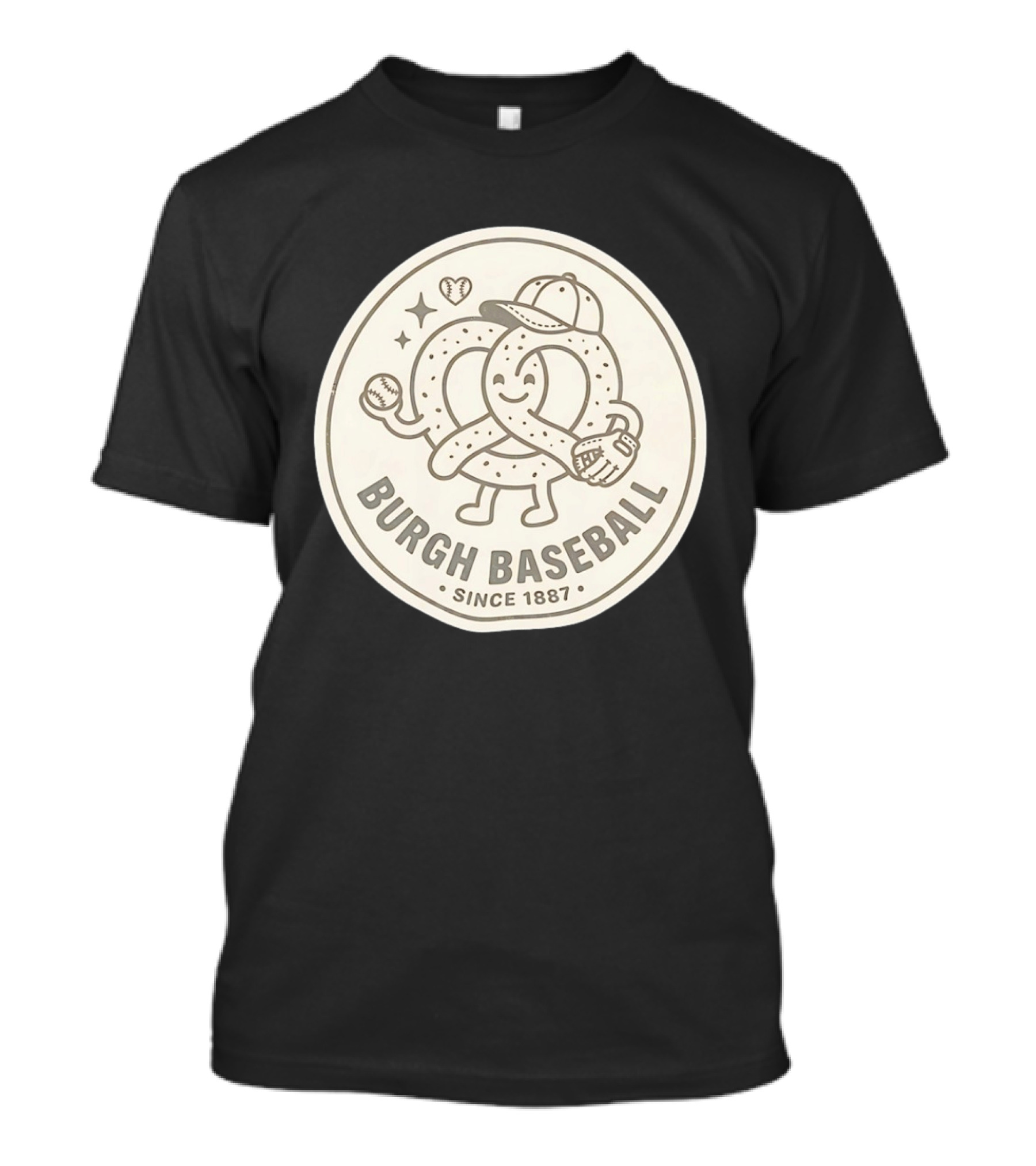 Burgh Baseball Since 1887 Pittsburgh Pretzel Softball Cap T-Shirt