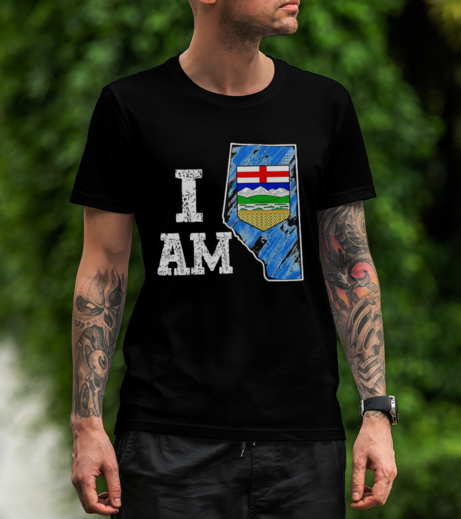 I Am Alberta Canada Province Emblem And Flag Pride T-Shirt