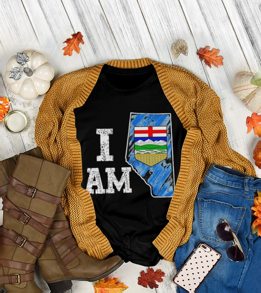 I Am Alberta Canada Province Emblem and Flag Pride T-Shirt