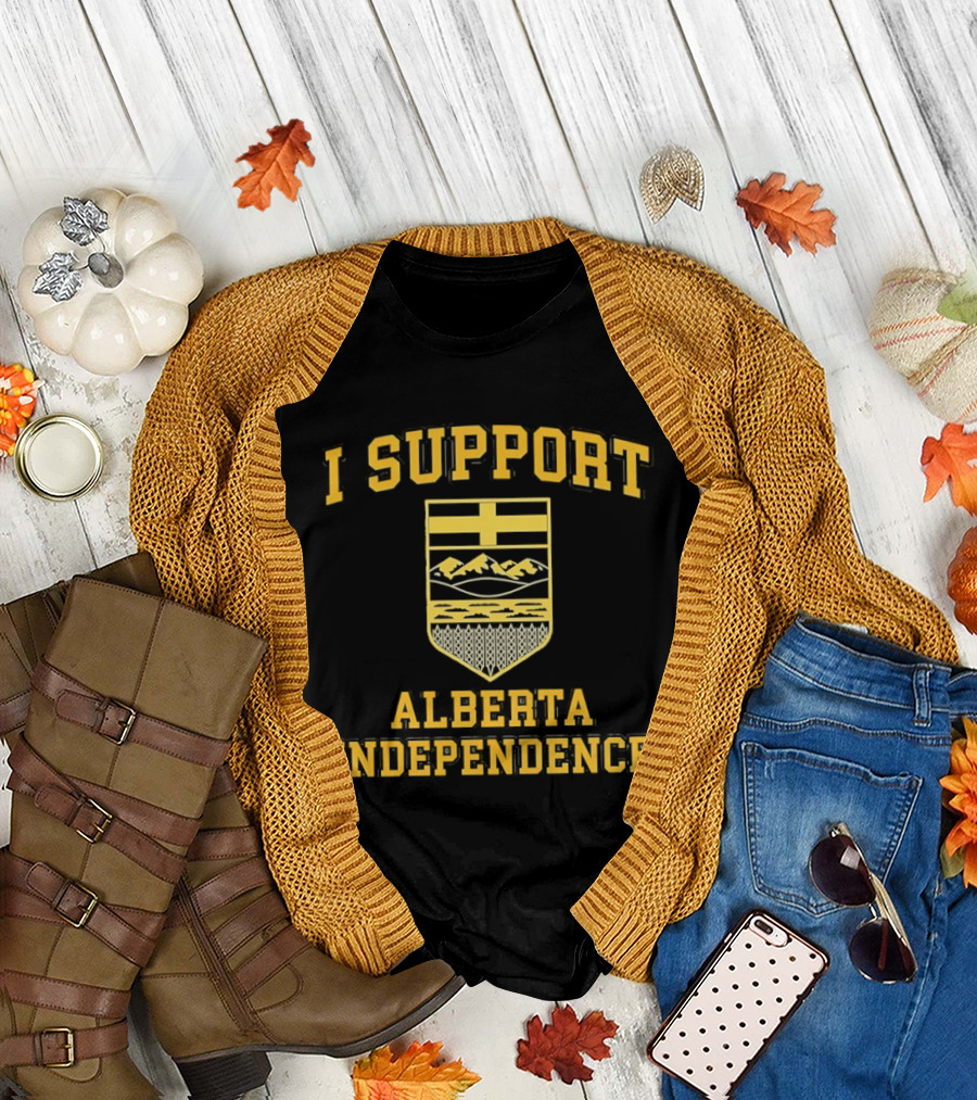 I Support Alberta Independence Flag Crest T-Shirt