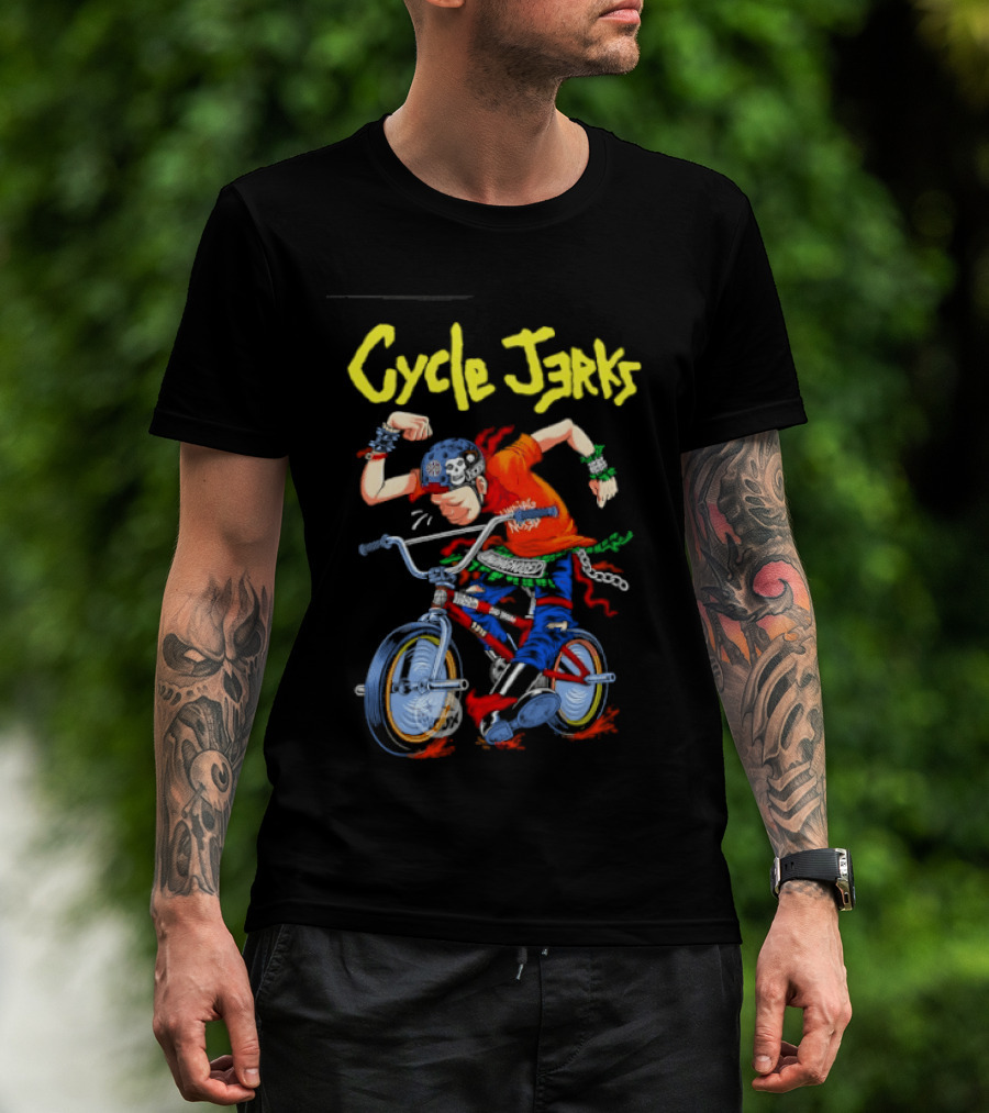 Cycle Jerks Undiagnosed Black Flag Bad Brains Bad Religion NOFX Biking Adventure T-Shirt
