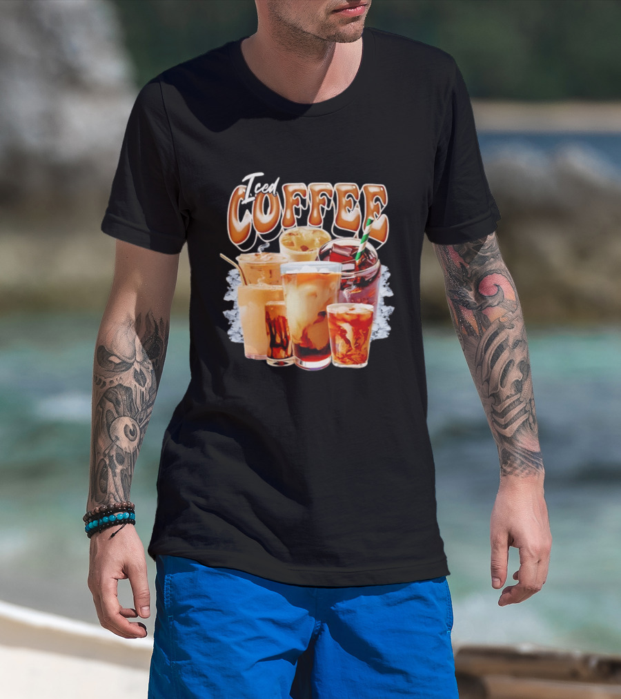 Iced Coffee Collage Iced Drinks Bootleg Vintage Aesthetic T-Shirt