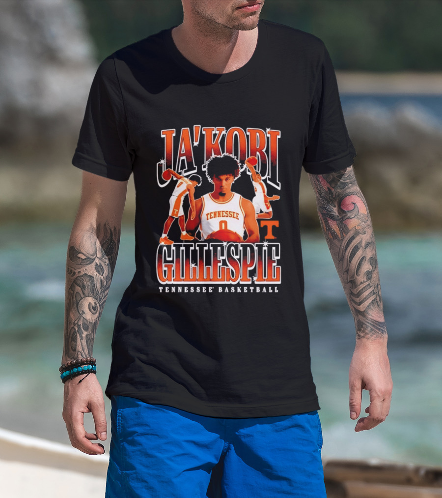 Ja'Kobi Gillespie Tennessee Volunteers Basketball Player Number 0 T-Shirt