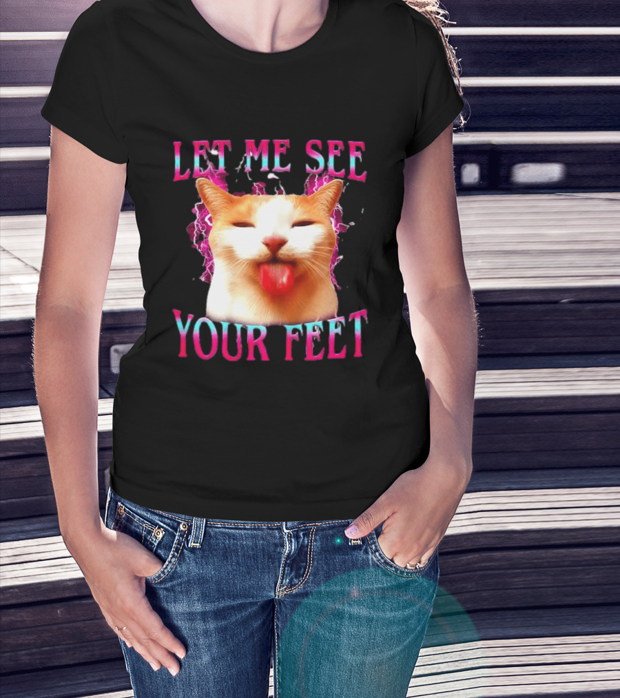 Let Me See Your Feet Cat Blep Lightning T-Shirt