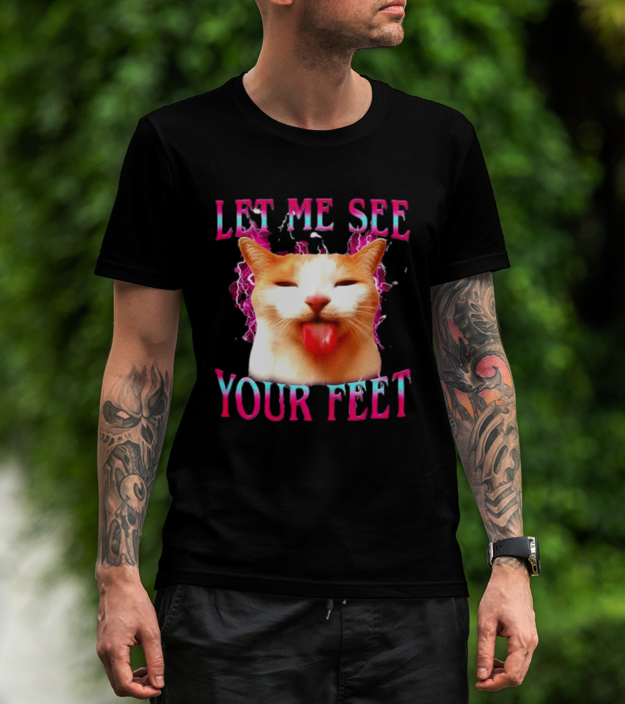 Let Me See Your Feet Cat Blep Lightning T-Shirt