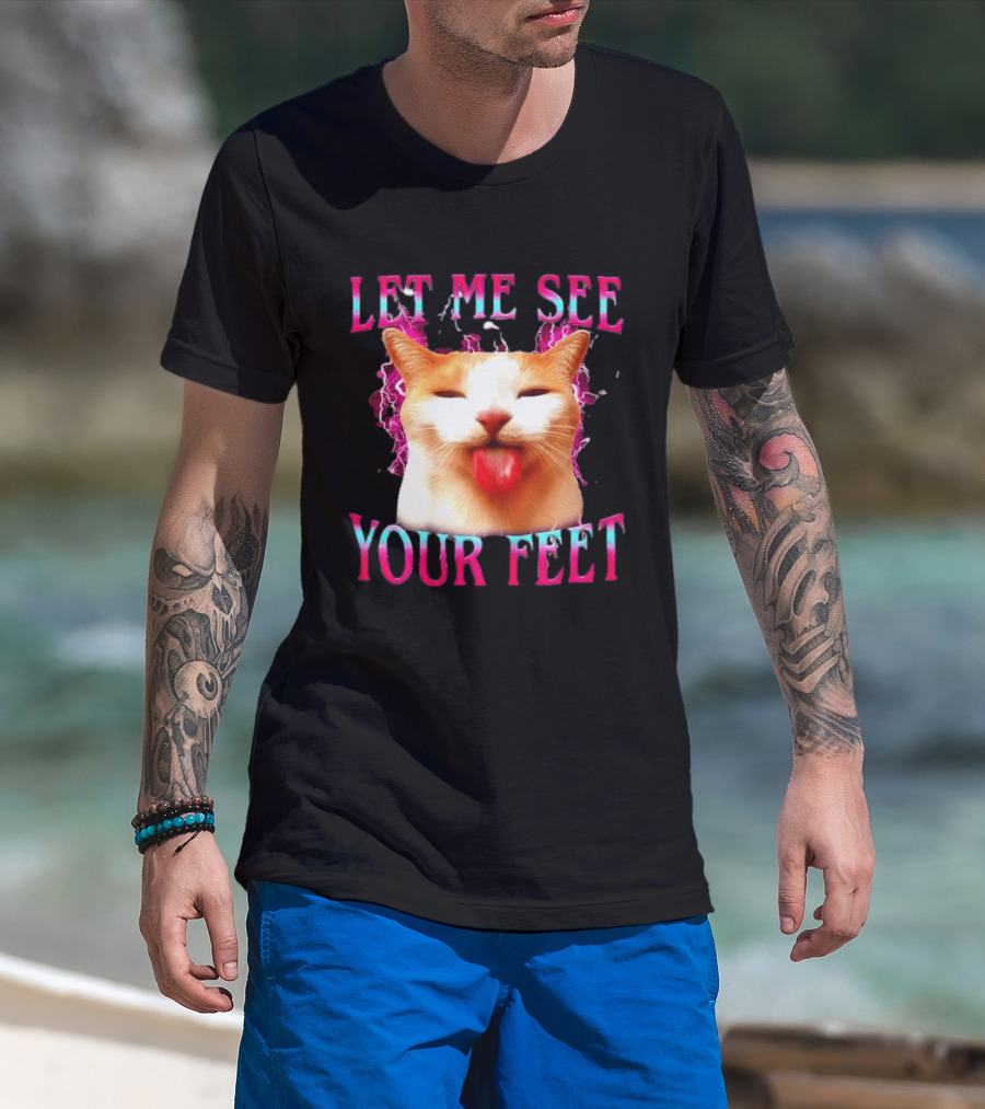 Let Me See Your Feet Cat Blep Lightning T-Shirt