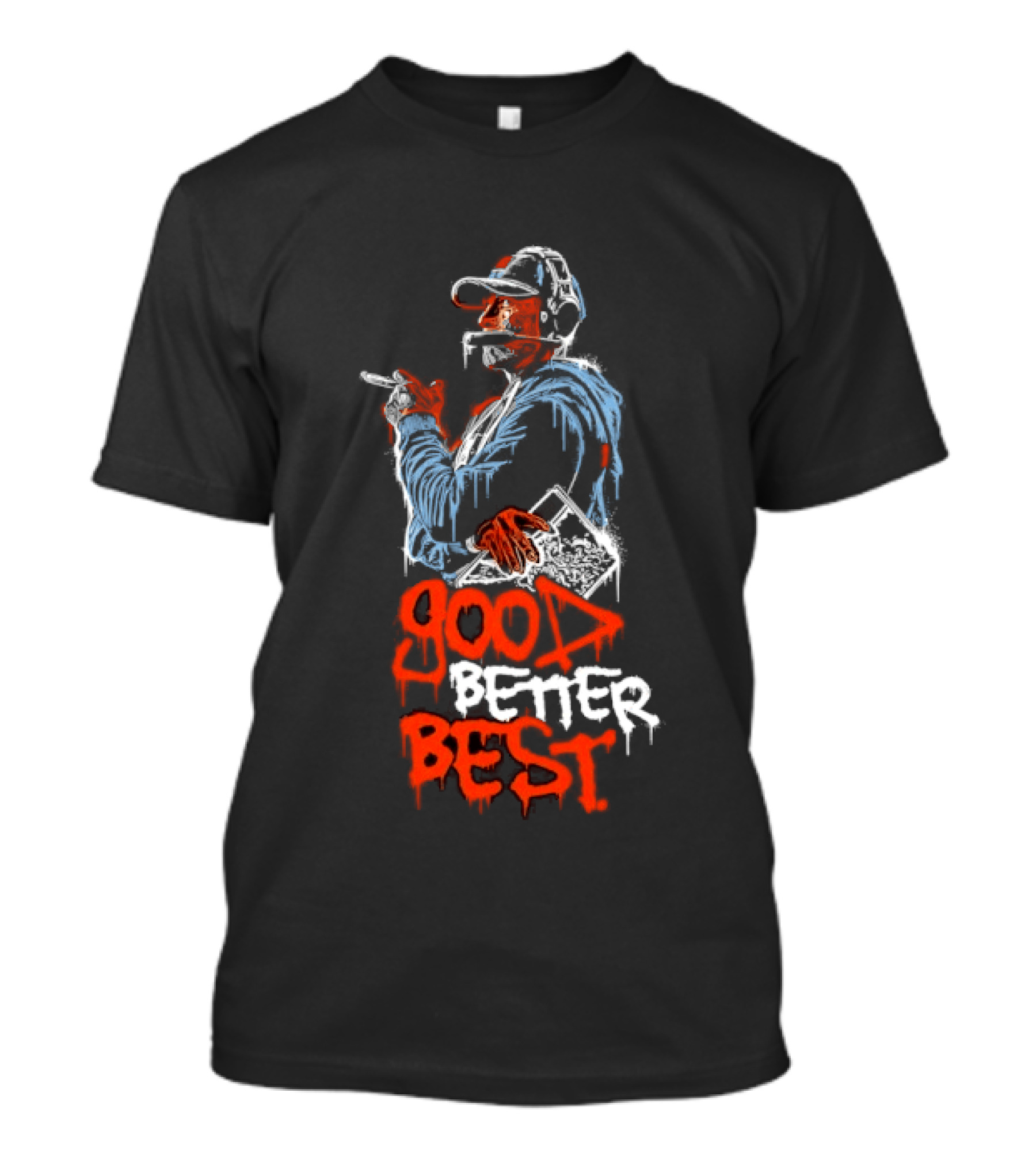 GOOD BETTER BEST Motivational Inspirational Text With Baseball Player T-Shirt