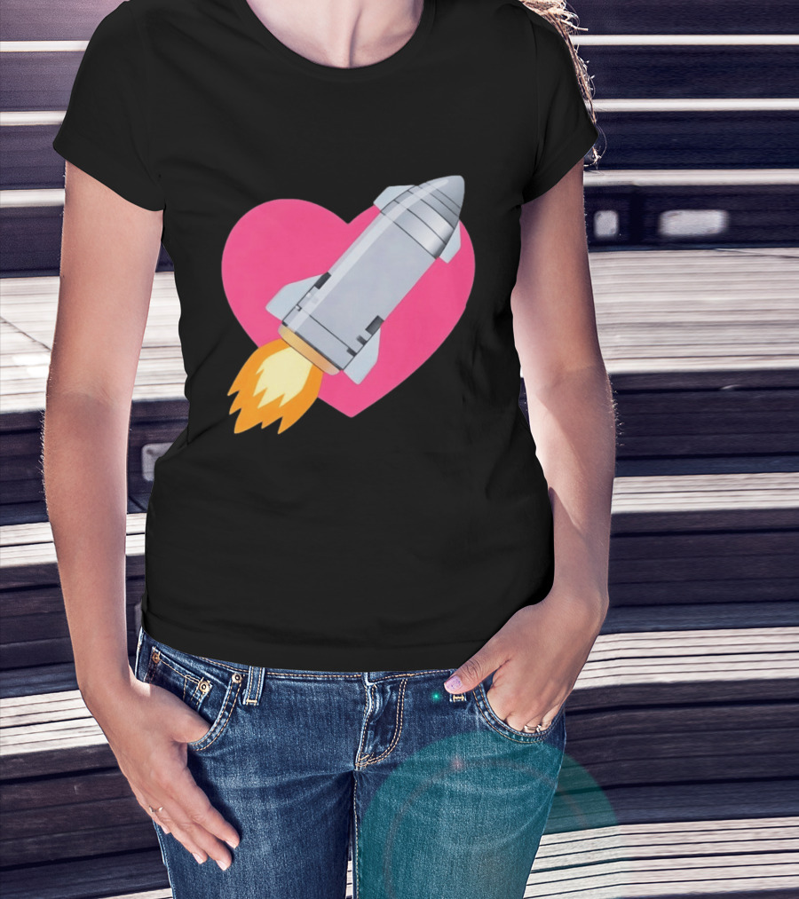 Merger Rocket Heart Space Love Launch T-Shirt