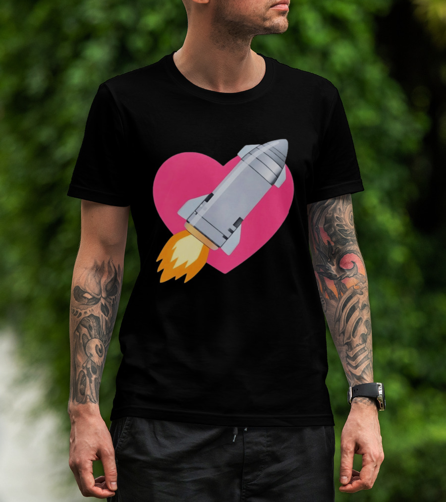 Merger Rocket Heart Space Love Launch T-Shirt