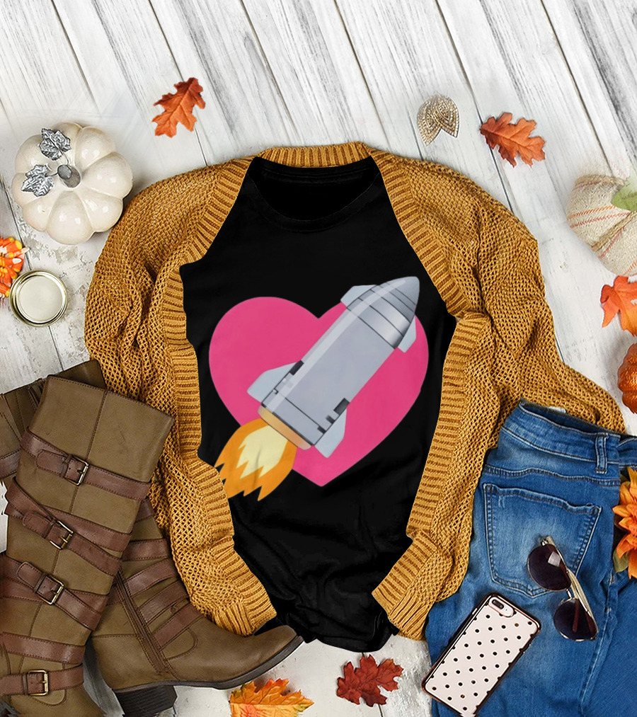 Merger Rocket Heart Space Love Launch T-Shirt