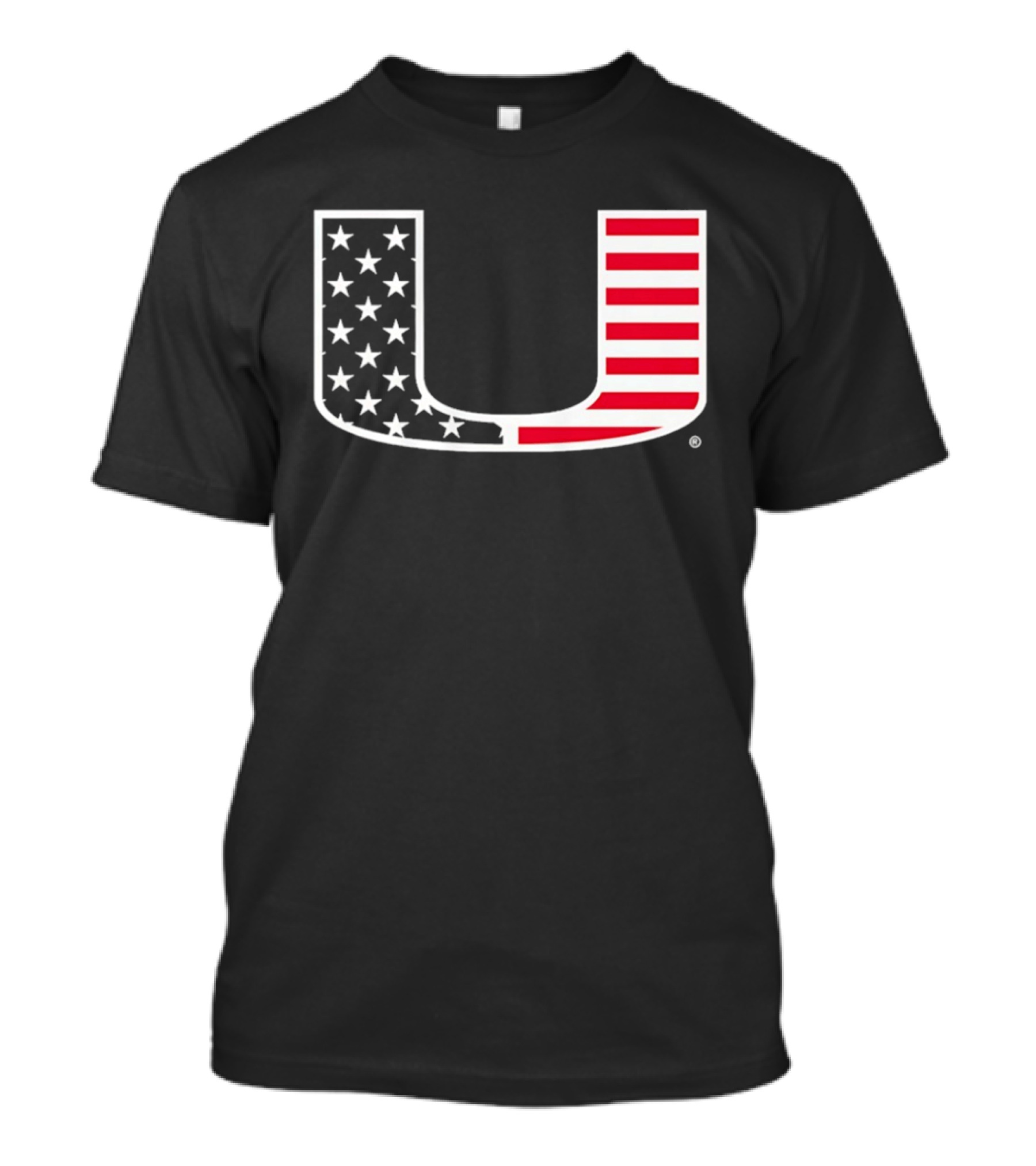 Stars And Stripes Miami Hurricanes U American Flag T-Shirt