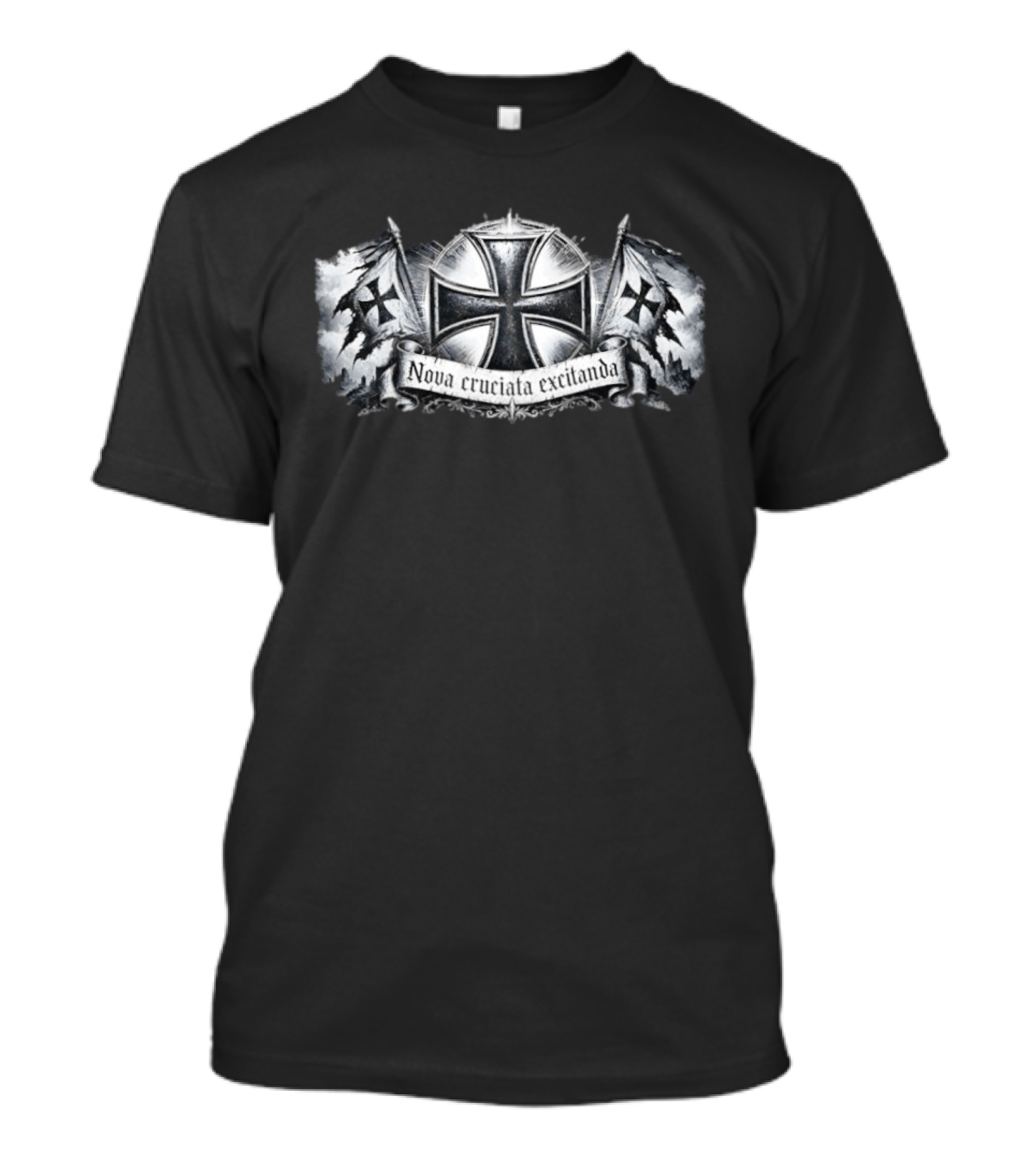Nova Cruciata Excitanda Knights Templar Cross Medieval Crusade Banner T-Shirt