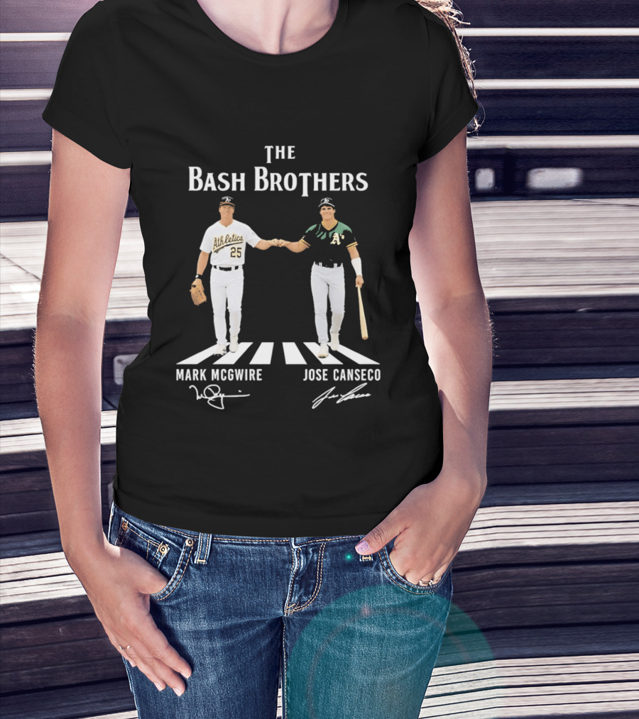The Bash Brothers Mark McGwire Jose Canseco Oakland Athletics Abbey Road T-Shirt