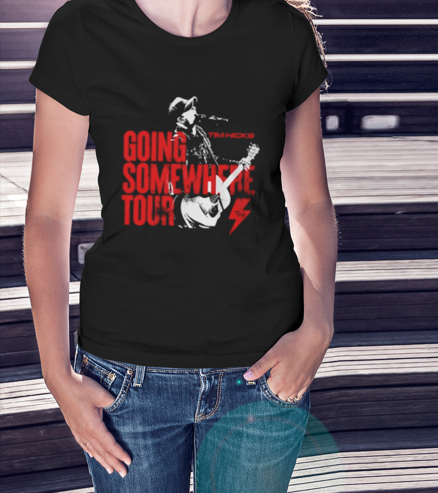Tim Hicks Going Somewhere Tour Guitar Lightning Bolt T-Shirt