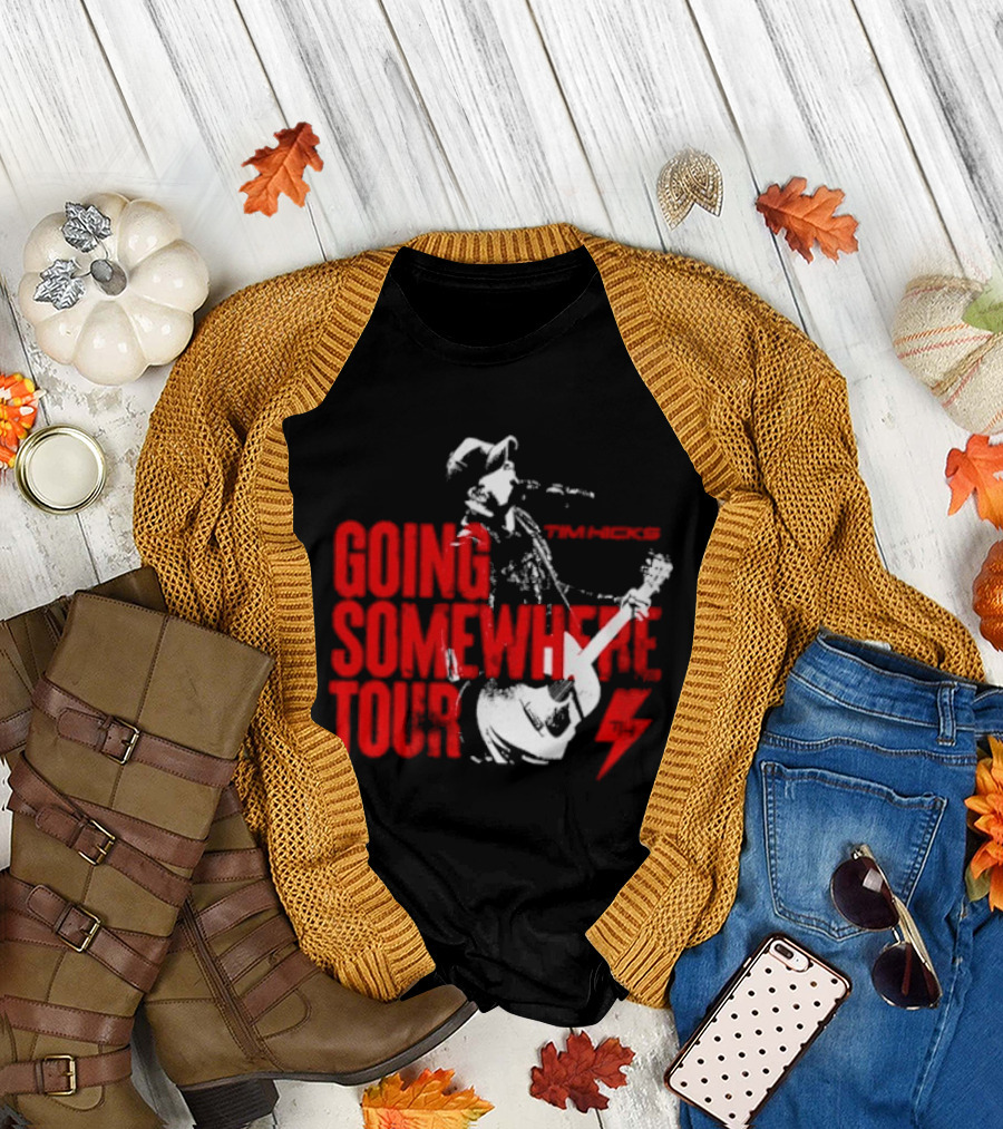 Tim Hicks Going Somewhere Tour Guitar Lightning Bolt T-Shirt