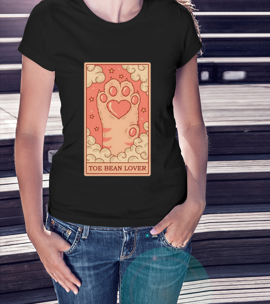 Toe Bean Lover Cat Paw Heart And Stars Whimsical T-Shirt