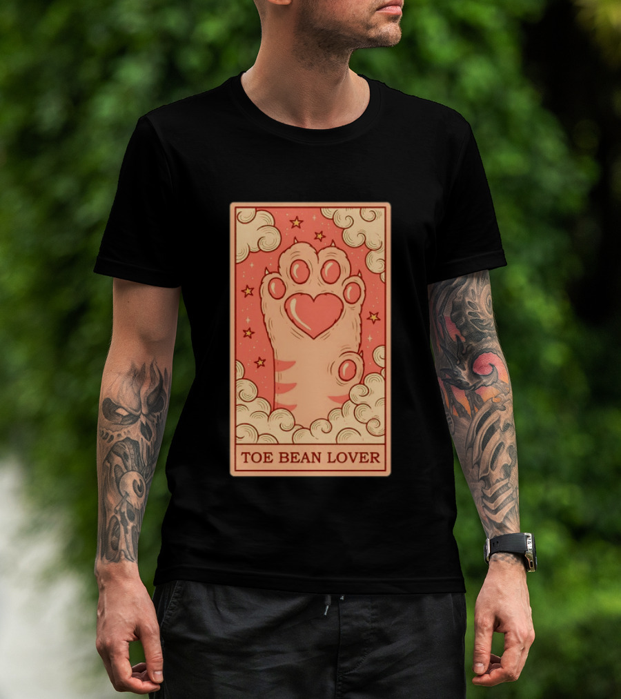 Toe Bean Lover Cat Paw Heart And Stars Whimsical T-Shirt