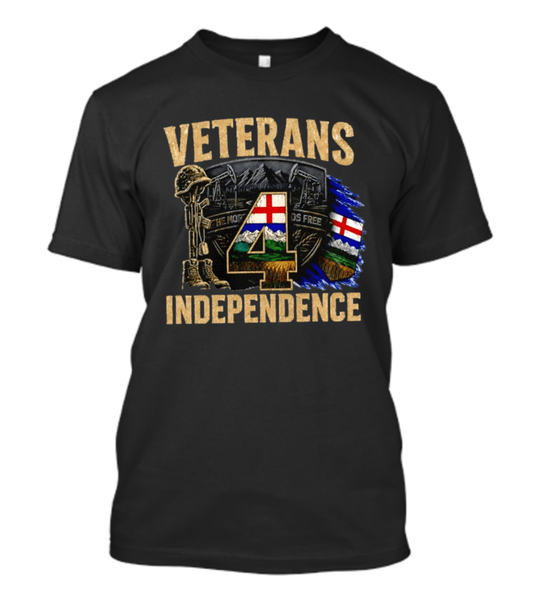 Veterans 4 Independence The North Stands Free Alberta Flag T-Shirt