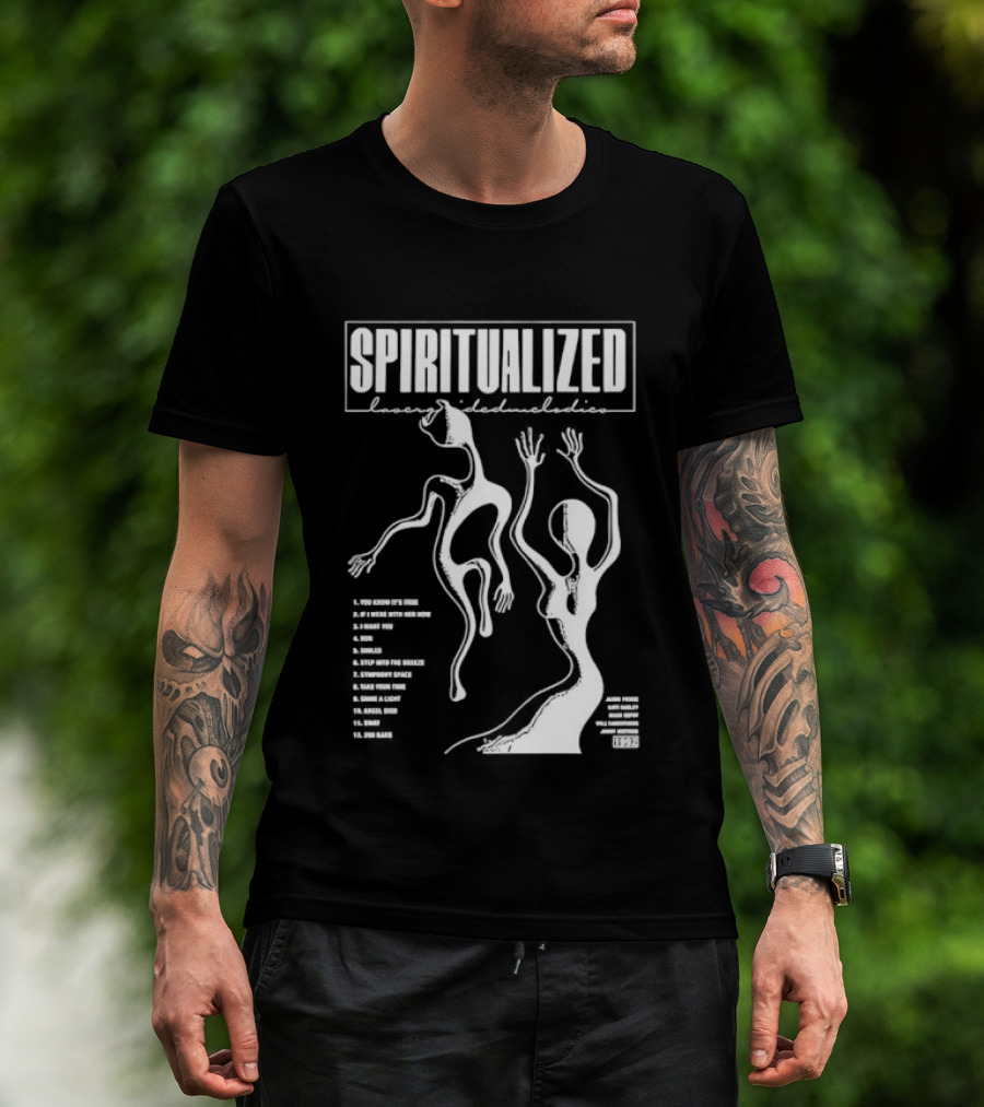 Spiritualized Lazer Guided Melodies 1992 Minimalist Music Tracklist T-Shirt