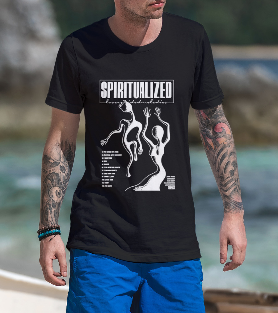 Spiritualized Lazer Guided Melodies 1992 Minimalist Music Tracklist T-Shirt