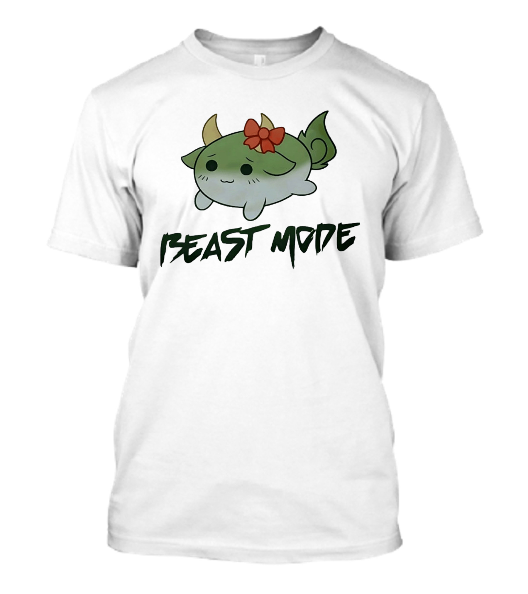 Beast Mode Cute Mythical Creature With Red Bow T-Shirt