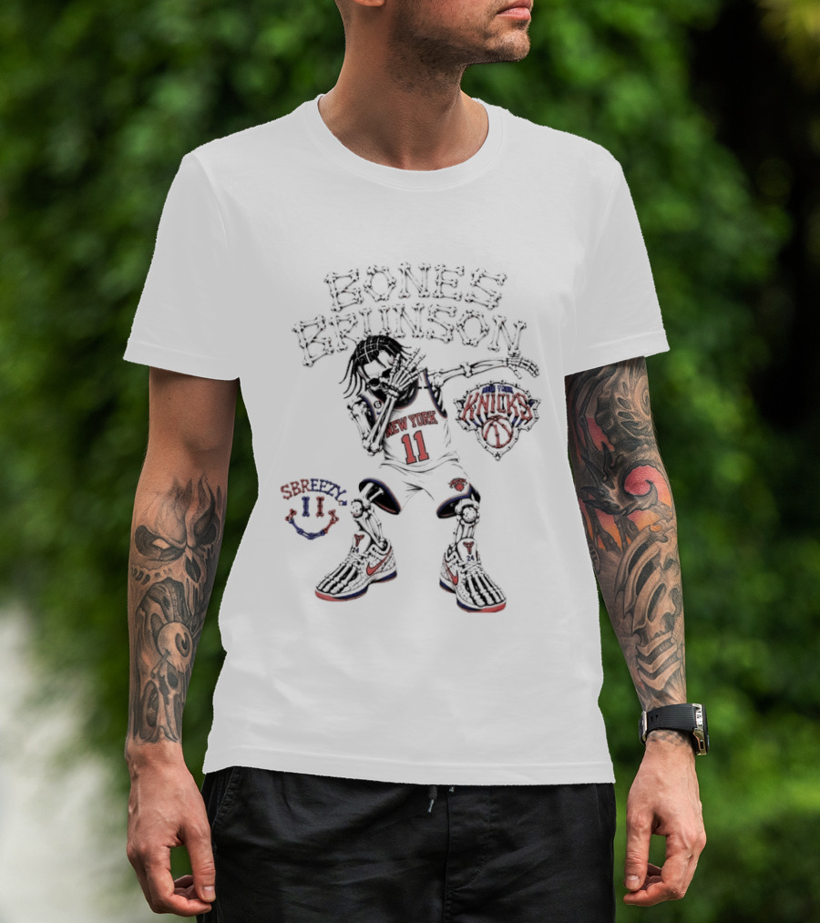 Bones Brunson Jalen Brunson 11 New York Knicks NBA Skeleton T-Shirt