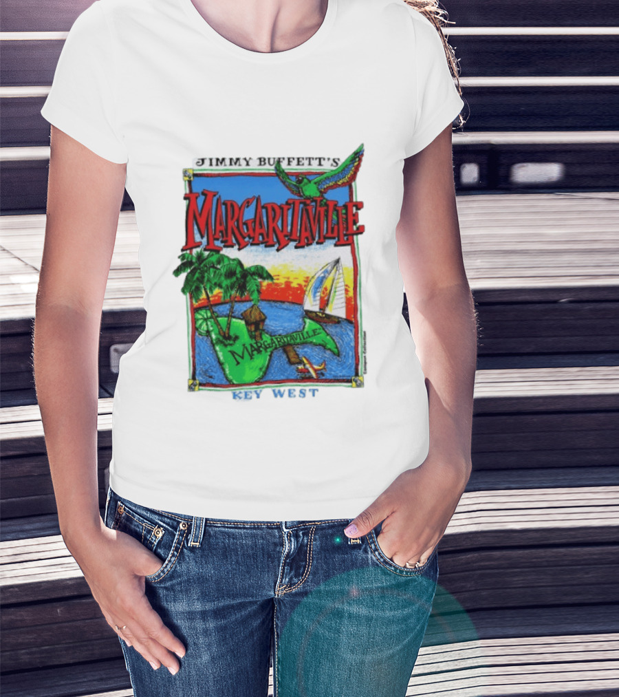 Jimmy Buffett's Margaritaville Key West Island Tropical Paradise Sailing Adventure T-Shirt