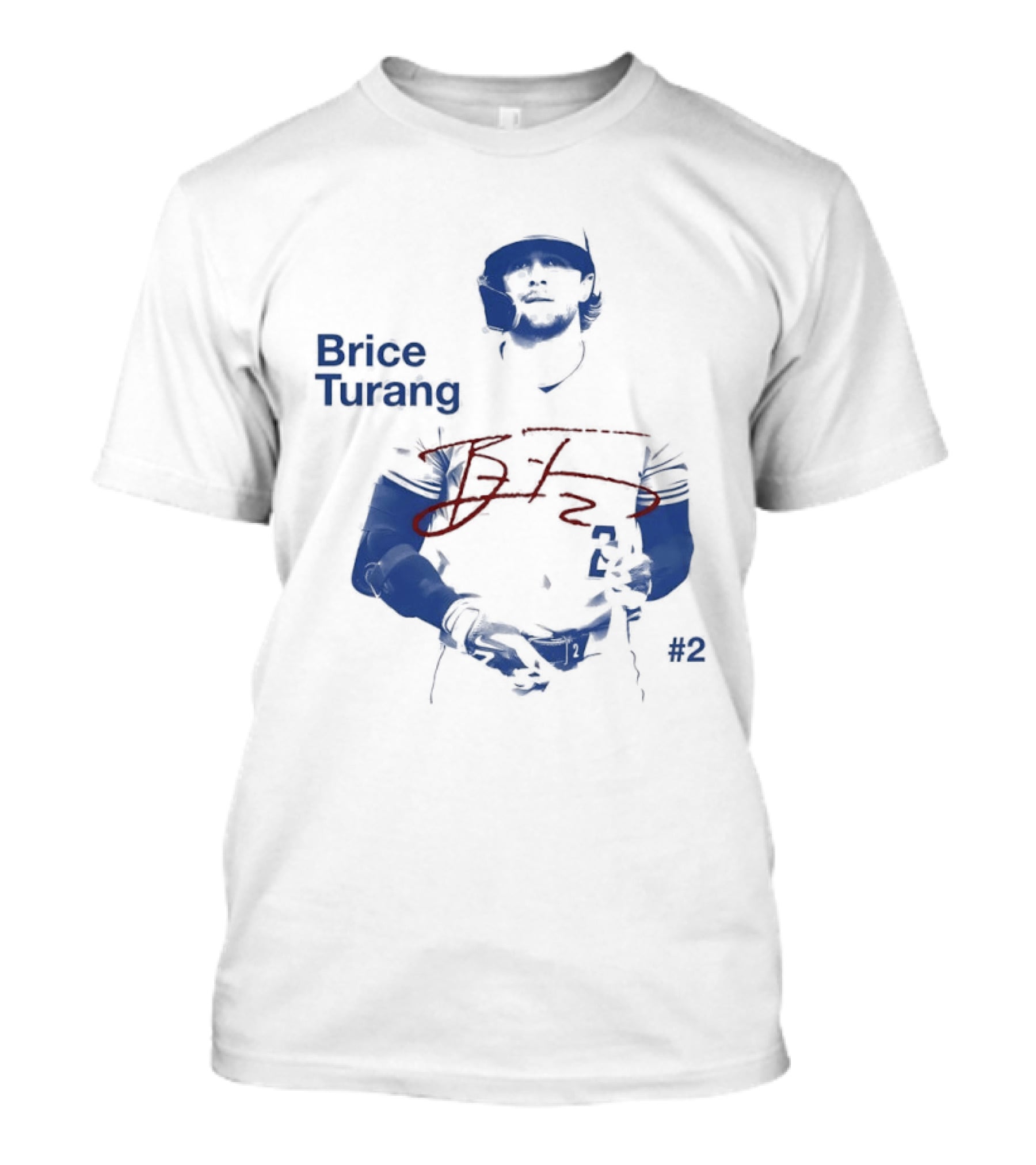 Brice Turang Milwaukee Brewers 2026 Star Player Number 2 Signature T-Shirt