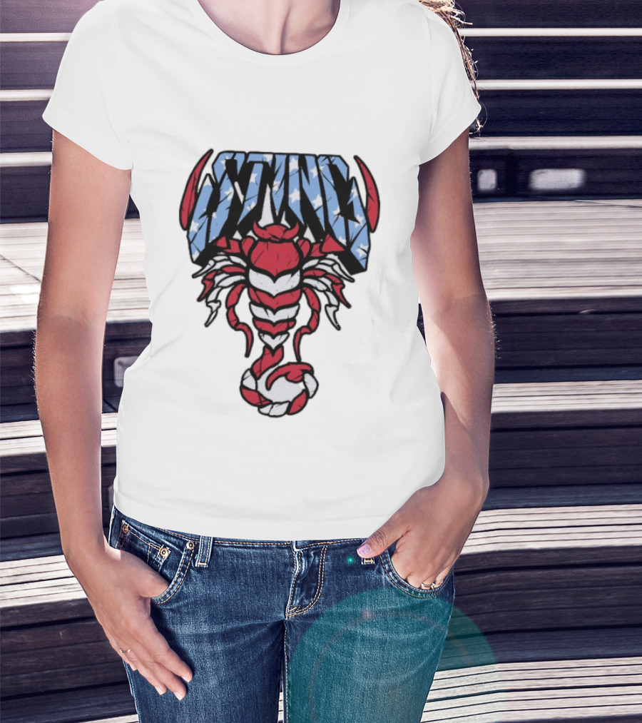 Sting 4th Of July American Flag Scorpion Polyester T-Shirt